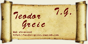 Teodor Grčić vizit kartica